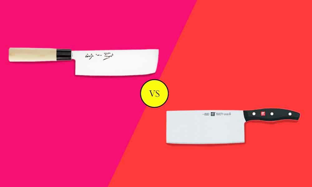 Meat cleaver and nakiri knife